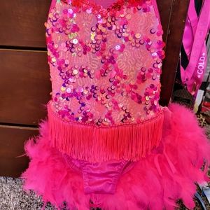 Feathery Sequinned Pink Costume